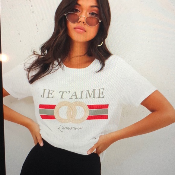 Missguided Tops - Missguided white je t’aime paris graphic tshirt M